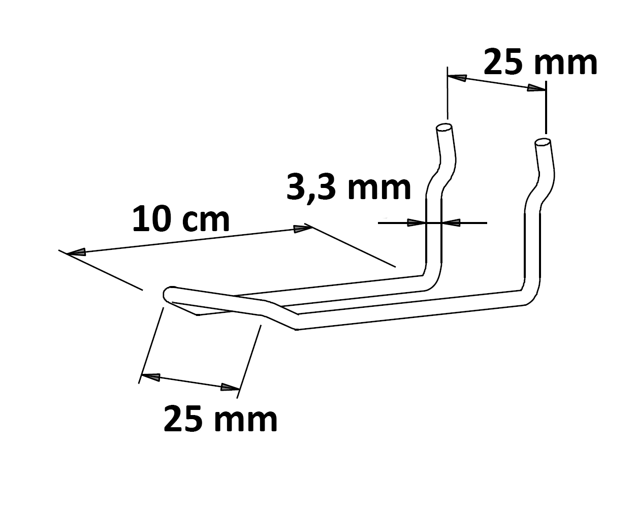 Zweifachhaken Länge: 10 cm EHB: 25 mm neu