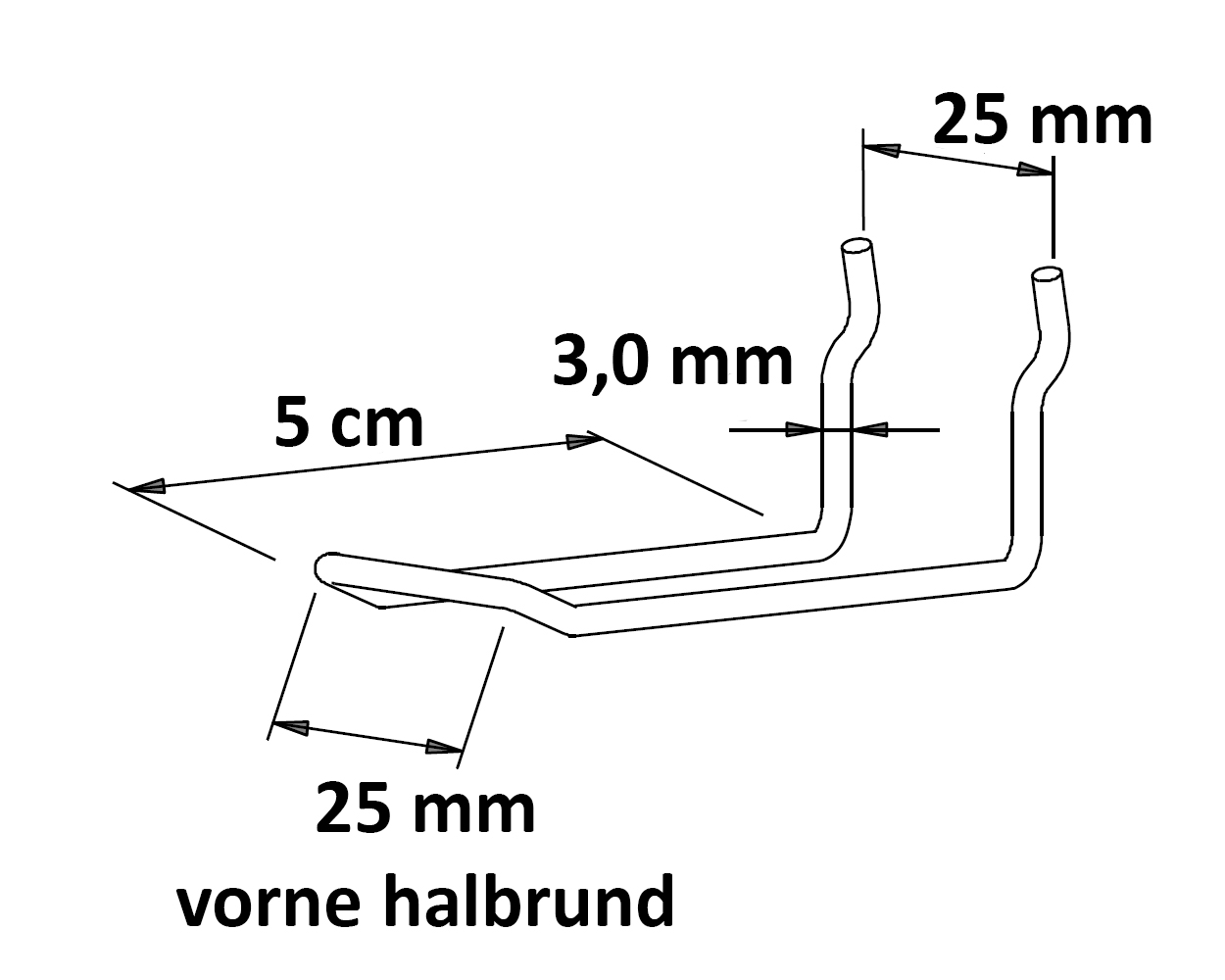 Zweifachhaken Länge: 5 cm EHB: 25 mm neu