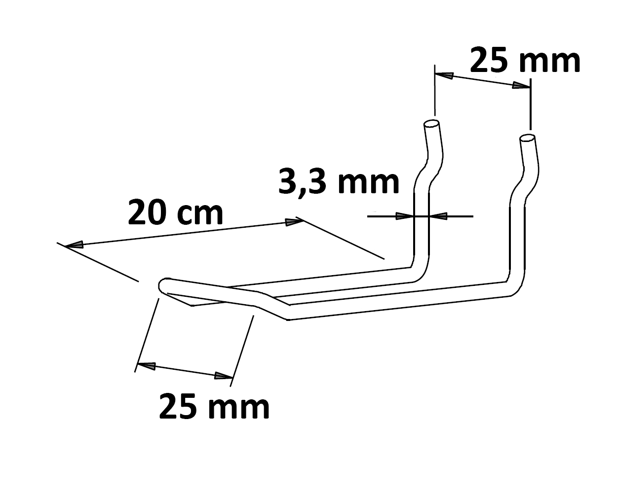 Zweifachhaken Länge: 20 cm EHB: 25 mm neu